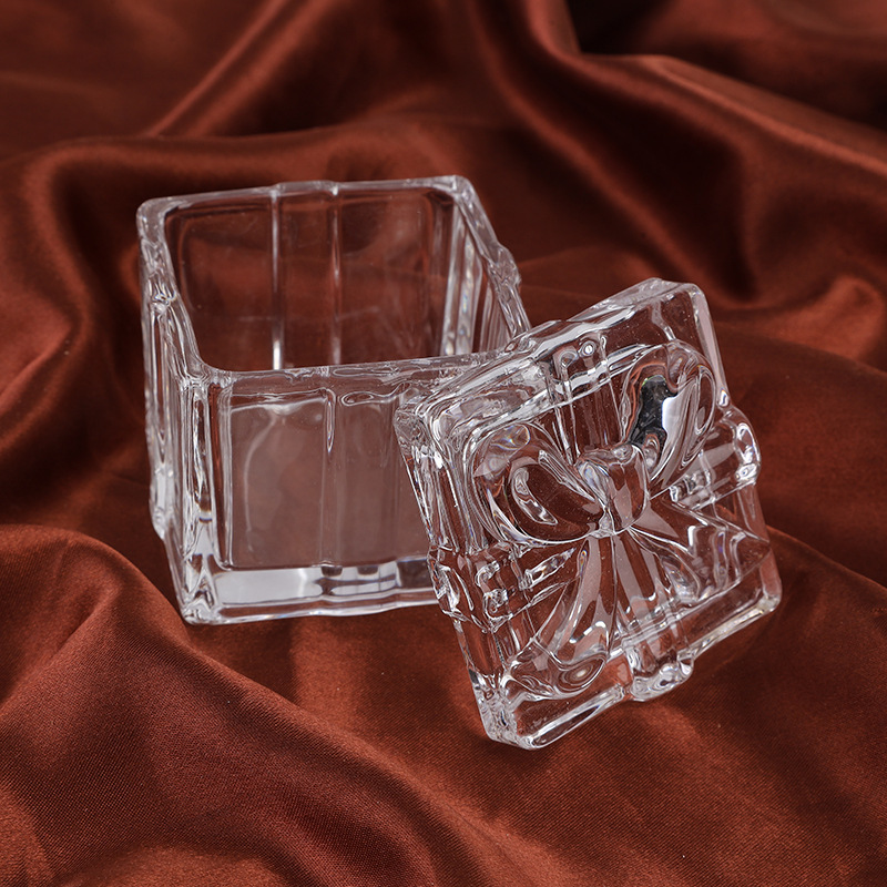 TEMU de recuerdo cuadrada de cristal transparente con - Elegante frasco con para , joyas y regalos con estilo