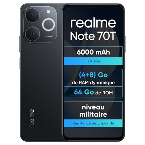 Отключен смартфон Realme Note70T Android - 6000mAh голяма батерия, 90Hz ултра плавен екран, 4+256, осемядрен чипсет, ултра тънък 7.94mm, 300% ултра силна звукова настройка, без зарядно устройство, 13MP AI камера (модел: RMX5313)