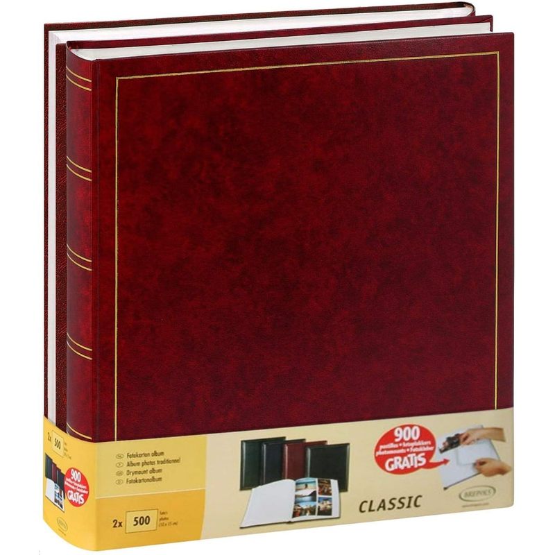 TEMU Lot Of 2 Traditional Jumbo Albums 100 Pages For 500 10x15 Photos - Red