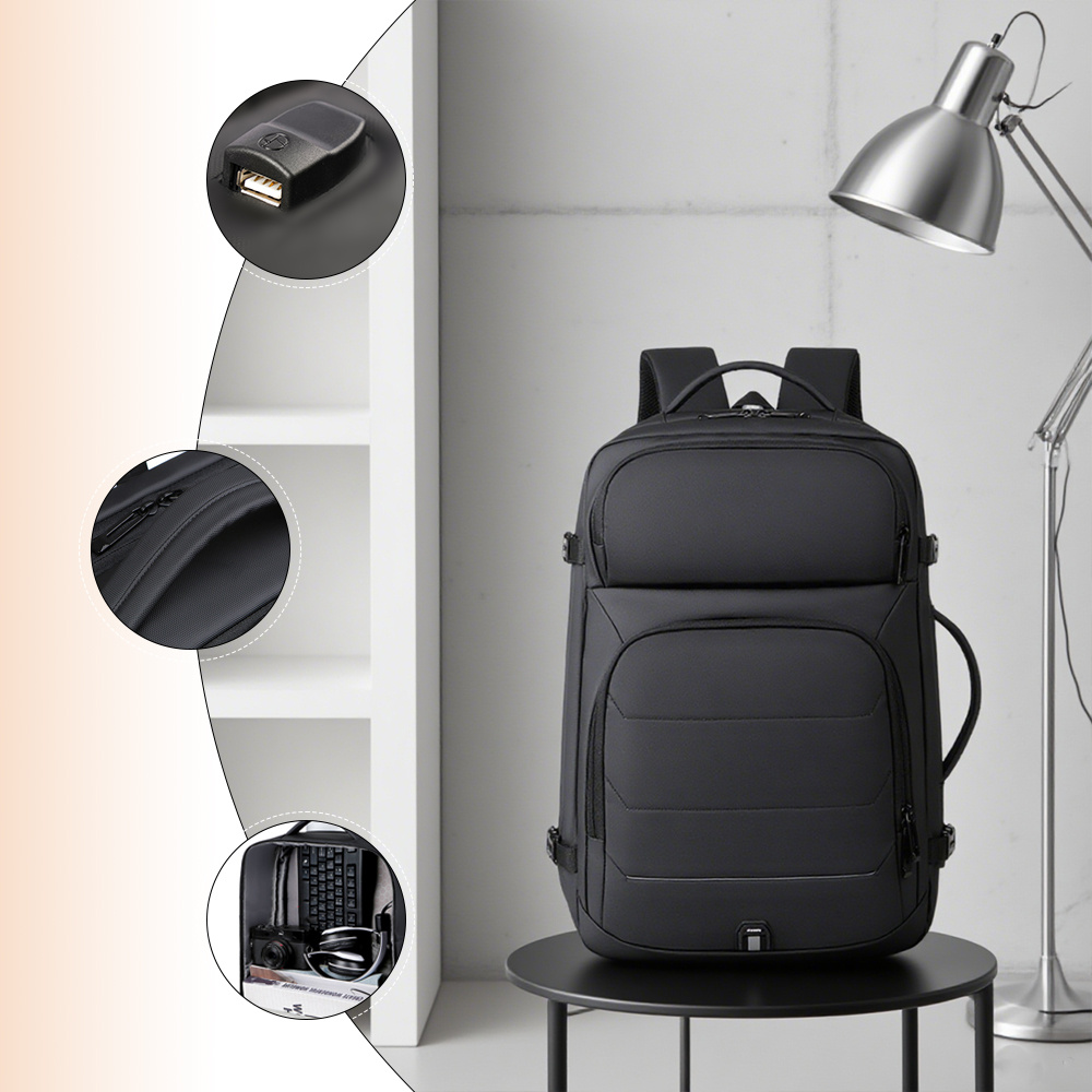 TEMU Mochila de viaje de gran capacidad, múltiples compartimentos, correas de ajustables, mochila para uso diario, universidad, senderismo y uso