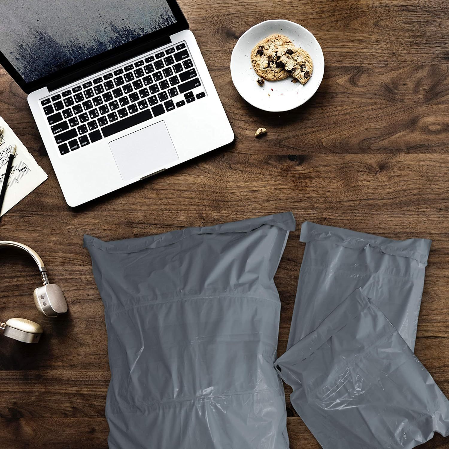 50 pack grey mailing bags self seal postage bags for shipping packaging waterproof poly mailers multi size options 5x7 to 24x36 inch details 7