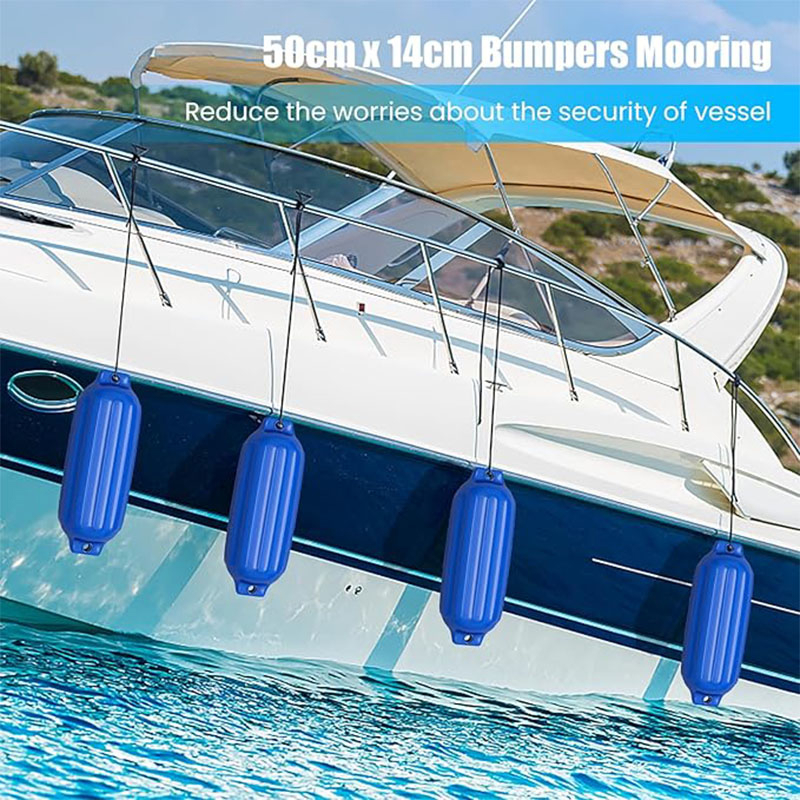 Image of Set Of 4 Inflatable Pvc Bumpers, Anti-collision Boat Slides With Sided Yacht Buoy For Sailboats