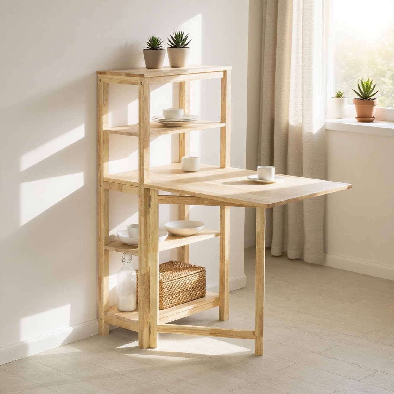 TEMU Sobuy Fwt70-n Folding Dining Table With Wood Shelf, Kitchen Table, Office Desk, Wooden Table