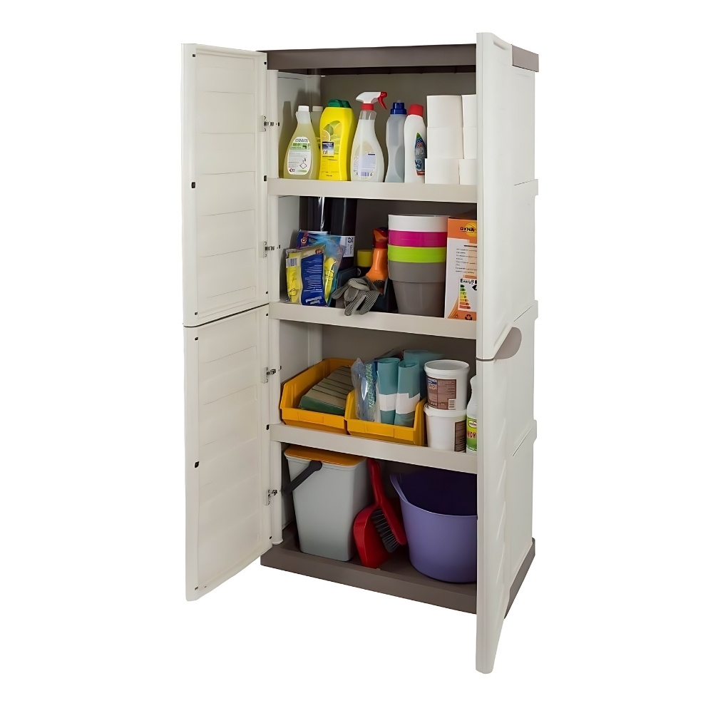 Waterproof Outdoor Garden Cabinet, Plastic Storage Cabinet, Tall Utility Cabinet For Balcony, Terrace, And Household Use