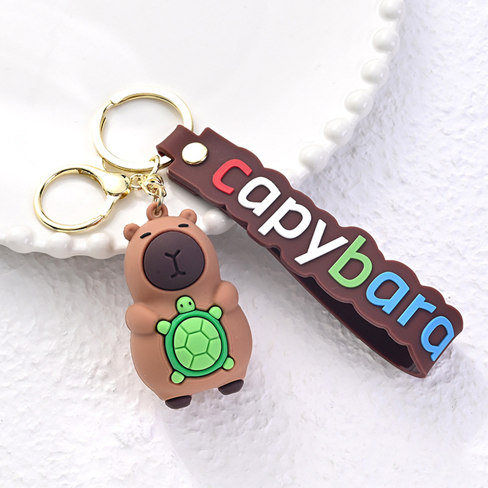 TEMU Creative Capybara Keychain Pendant Set, Cute Couple Keychain Accessories, Creative And Novelty Gifts For