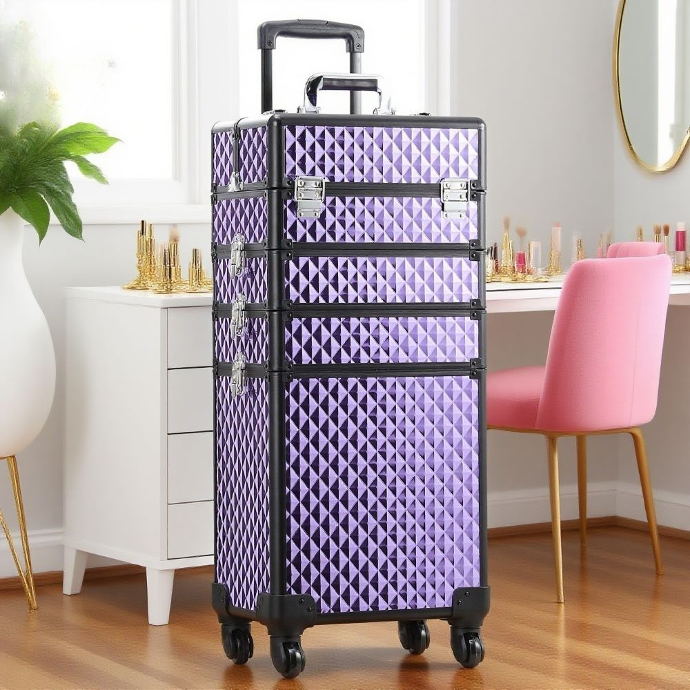 Amazon Makeup Cases On Wheels Women Cosmetic Suitcase Travel
