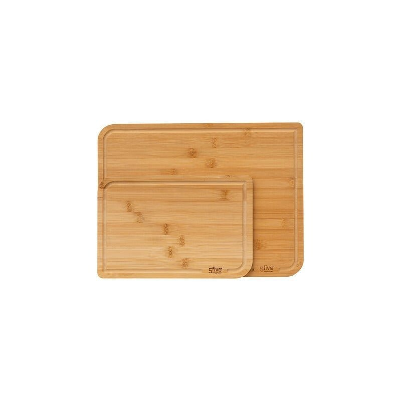 TEMU Juego de 2 tablas de cortar de bambú. Grande : L. 35 x P. 25 x H. 1,4cm 0,765kg Petite : L. 22 x P. 15 x H. 1,1cm 0,235kg.