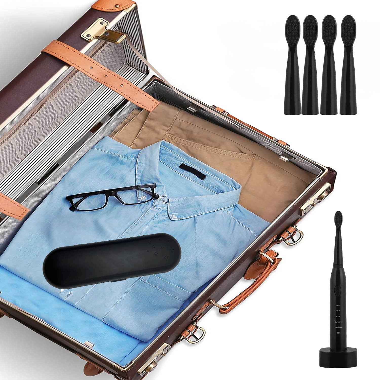 Elektrische Sonic Tandenborstel voor Tanden en Tandvleesreiniging, Tandsteenverwijdering, Plaqueverwijdering voor Kinderen en Volwassenen, 12 Uur Batterijduur, 5 Modes (Reinigen, Bleken, Tandvleesverzorging, Diepe Reiniging, Massage), Automatische Reiniging, Perfect Cadeau voor Mondhygiëne, Elegant Ontwerp, 8 Vervangbare Sonic Borstelkoppen, Ideaal Glimlachcadeau voor Verjaardagen, Feestdagen, Kerstmis, USB Opladen