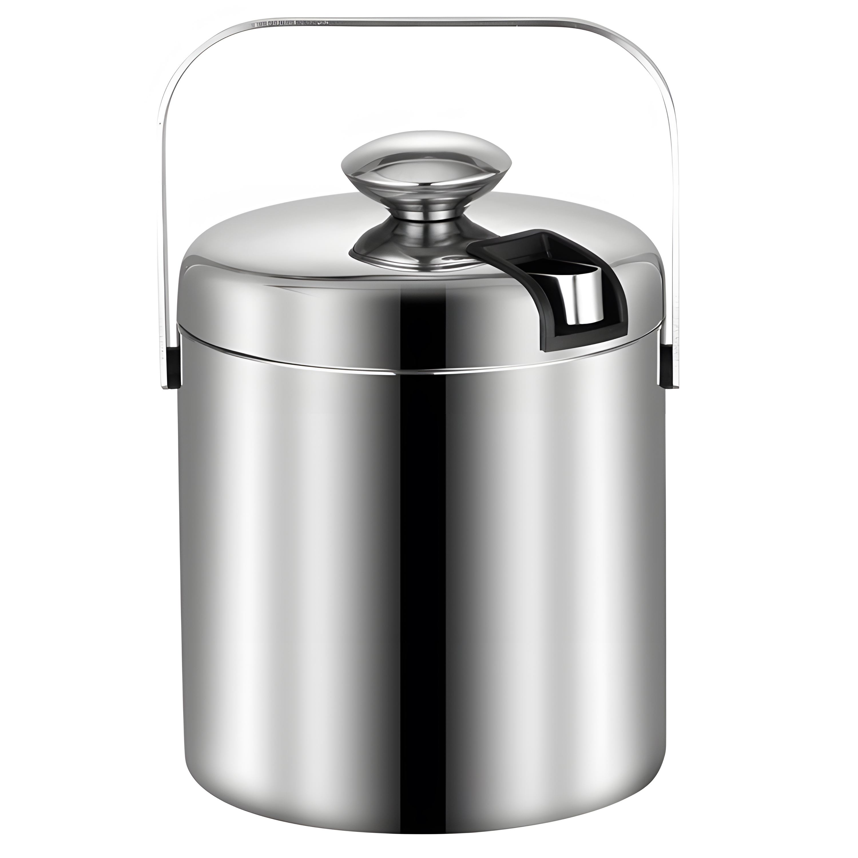 TEMU Seau à Glace RETOO , Thermique 1,3 Litre, Conteneur Isotherme en Acier Inoxydable avec Couvercle et Pince, Conteneur Élégant à Double Paroi pour
