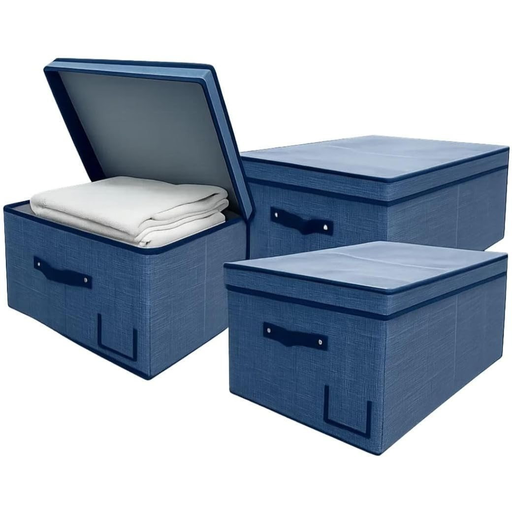 Cecaro Group - Set Of 3 Boxes For Wardrobe With Assorted Color Lid - Medium Container - - 50x40x25 Cm