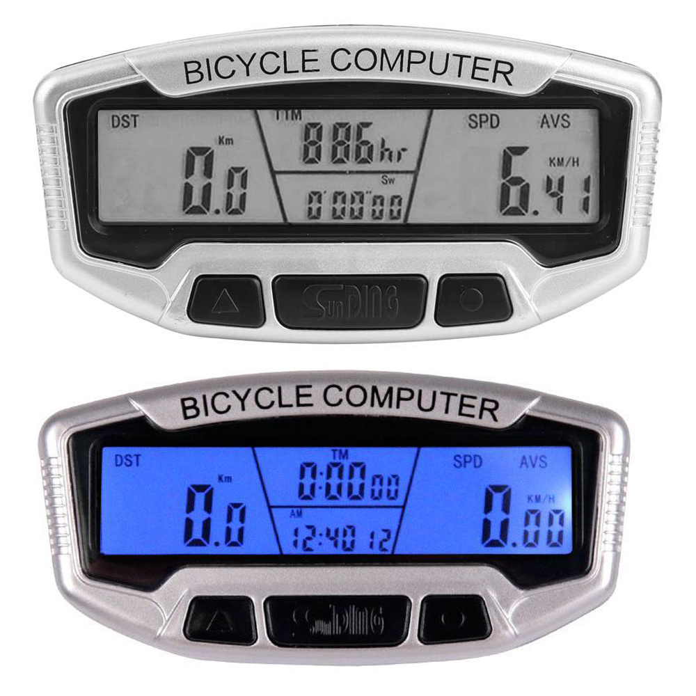 TEMU Waterproof Bicycle Computer Lcd, 28-function Bicycle Computer, Backlit Blue Display, And Distance Meter, Computer With Stopwatch And Thermometer