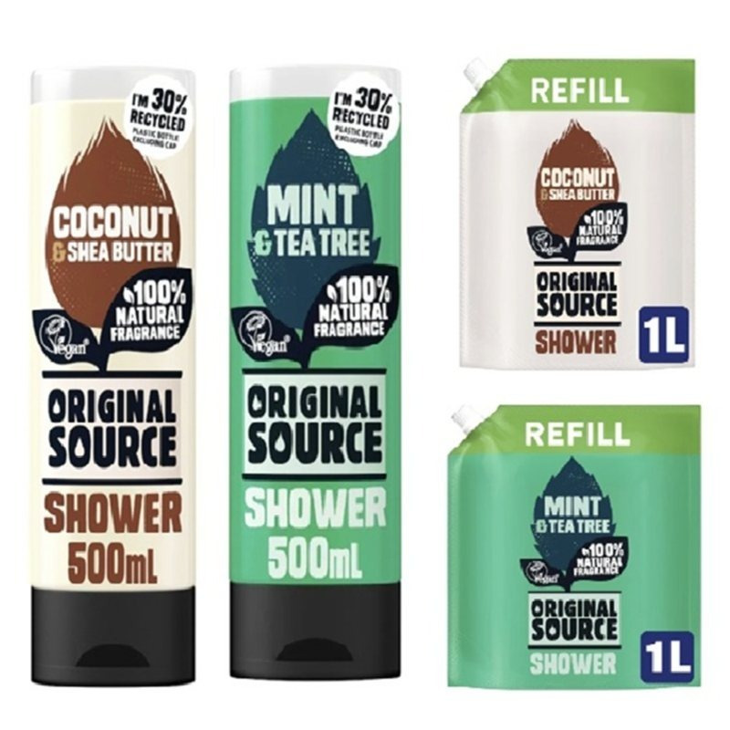 Original Source Shower Gel 500ml + 1000ml Refill