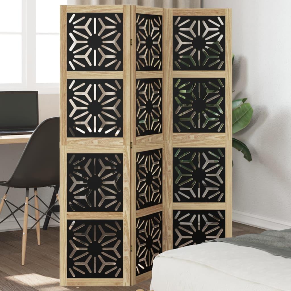 Vidaxl 3-piece Room Divider, Foldable Screen, Partition For Bedroom, Living Room, Office, Spanish Wall Privacy Screen, Solid Wood