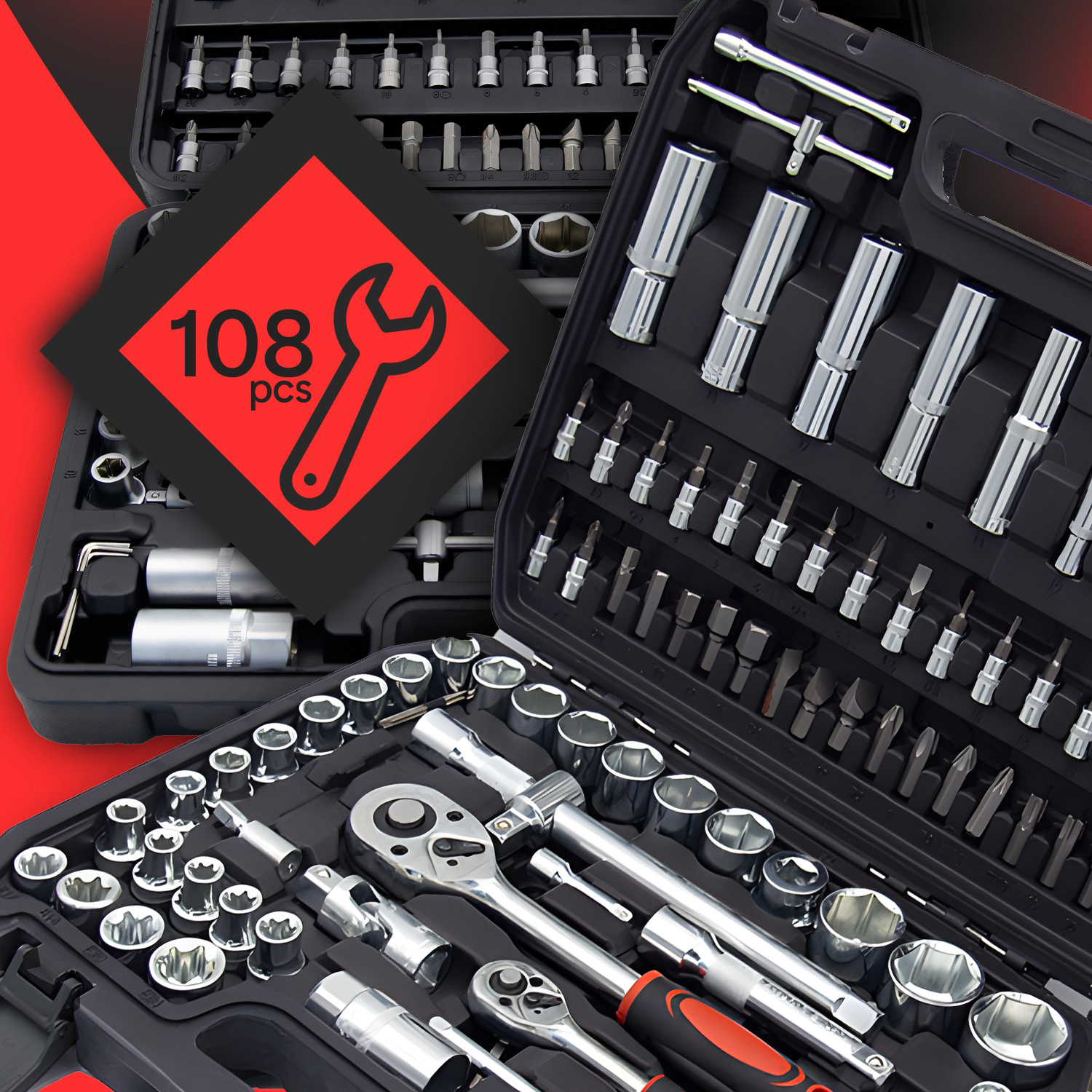 E-shop Handytools RETOO Handwerkzeug-Set, Steckschlüssel-Sätze, Präzisions-Ratschen, E-Torx Stecknüsse, Torx PZ PH -Bits, Verlängerungen, T-Typ Griff,