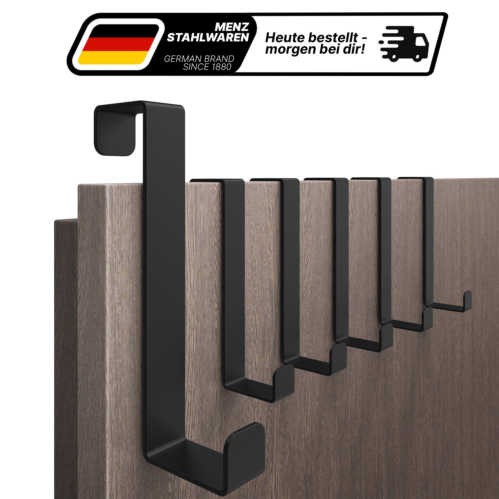 Image of Lindenstein Premium Door Hook Set (6-pack) - Color Options (white/silver/black) | Flexible & Space- Coat Hooks For Doors | Durable Over-the-door Coat Rack With Heavy-duty