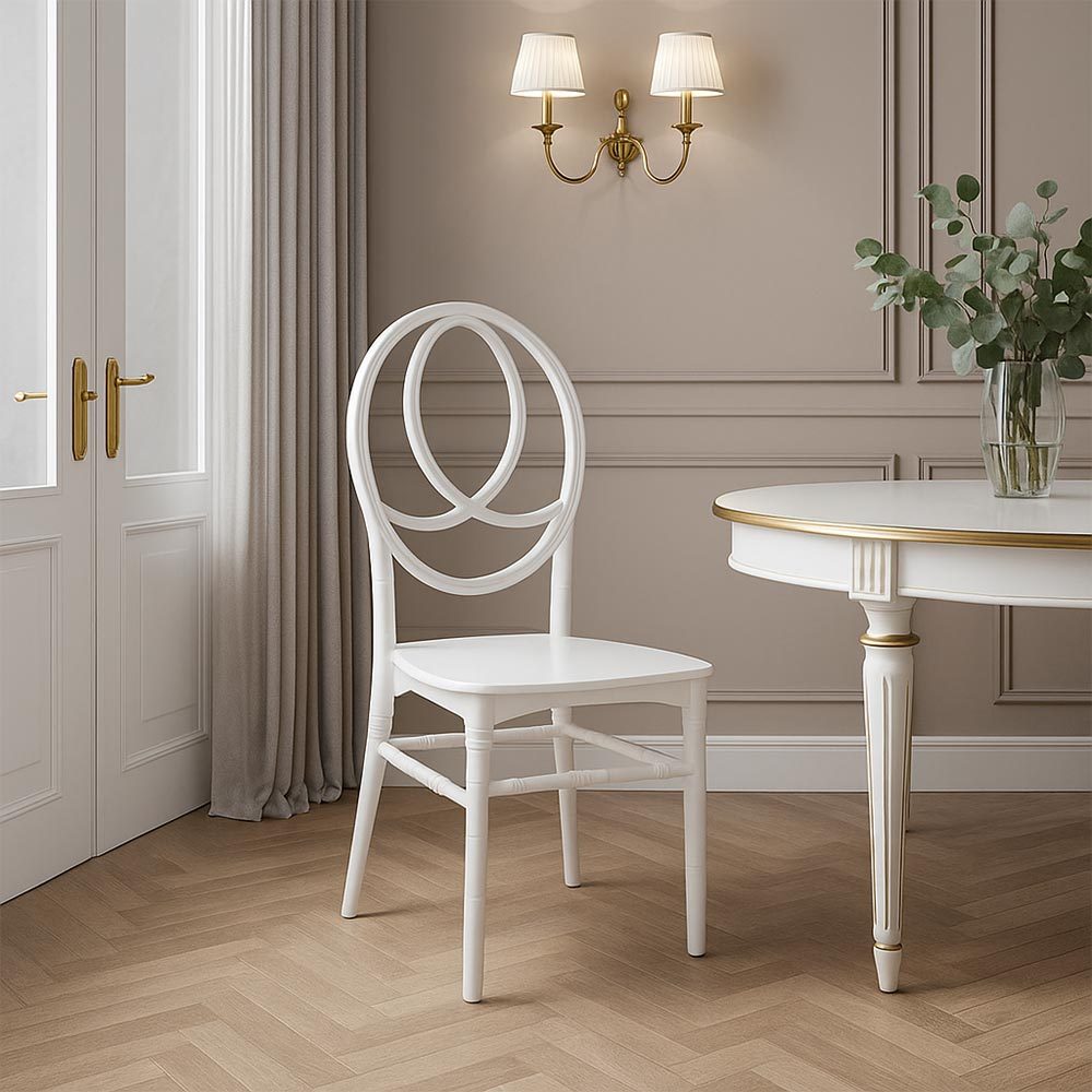 TEMU New Phoenix Chair In White Polypropylene Plastic, Single Monoblock