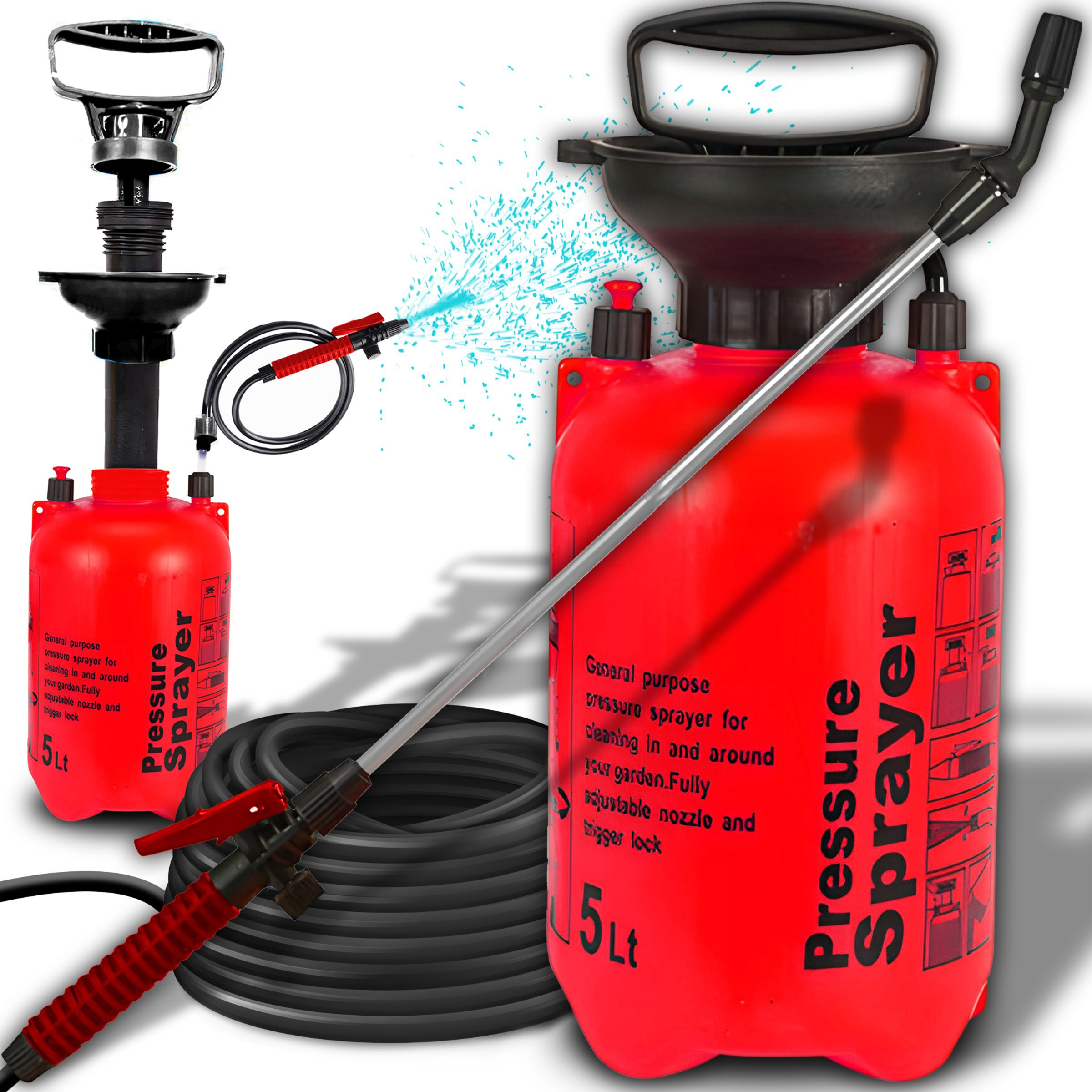 E-shop Pressure Sprayer RETOO Gardenpro, Manual Garden 5L with Pump And Adjustable Nozzle, Container for Plant Spraying And Disinfection, Sprayer for