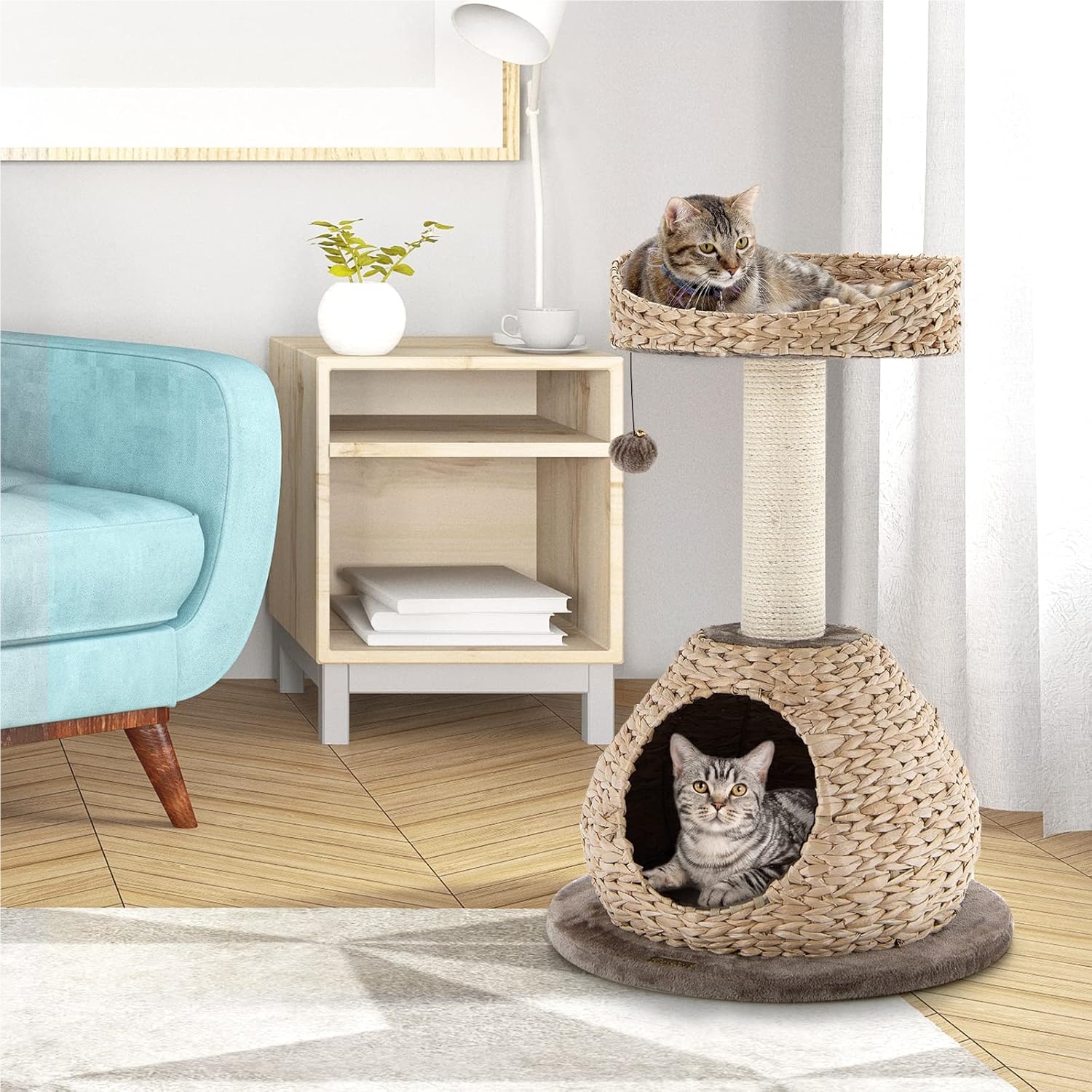 Cat Tree Tower, Cat Activity Tree With Jump Platform And Sisal Scratching Post, Large Perch, Soft Cushion