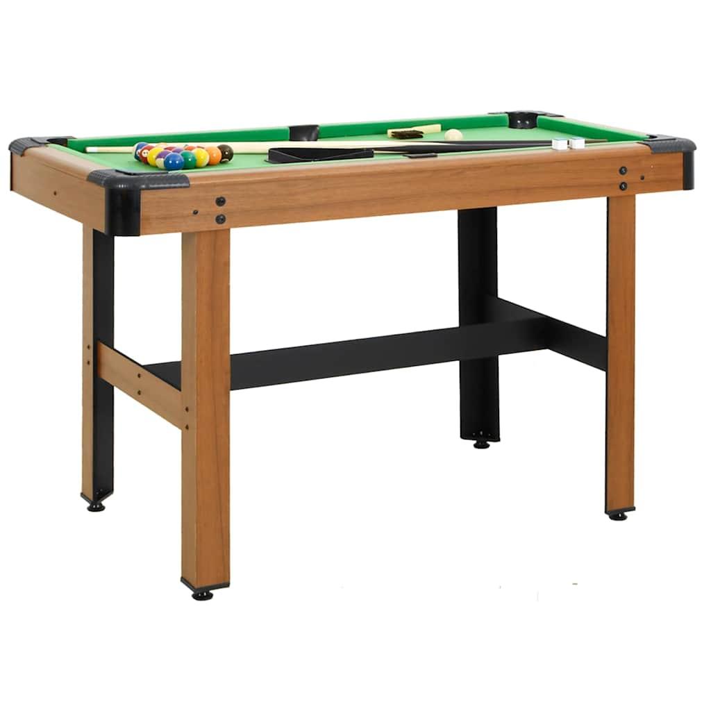 Vidaxl 4-foot Pool Table With Billiard Cue, Chalk, Triangle, Ball Set, Brush - 122x61x76cm, Brown