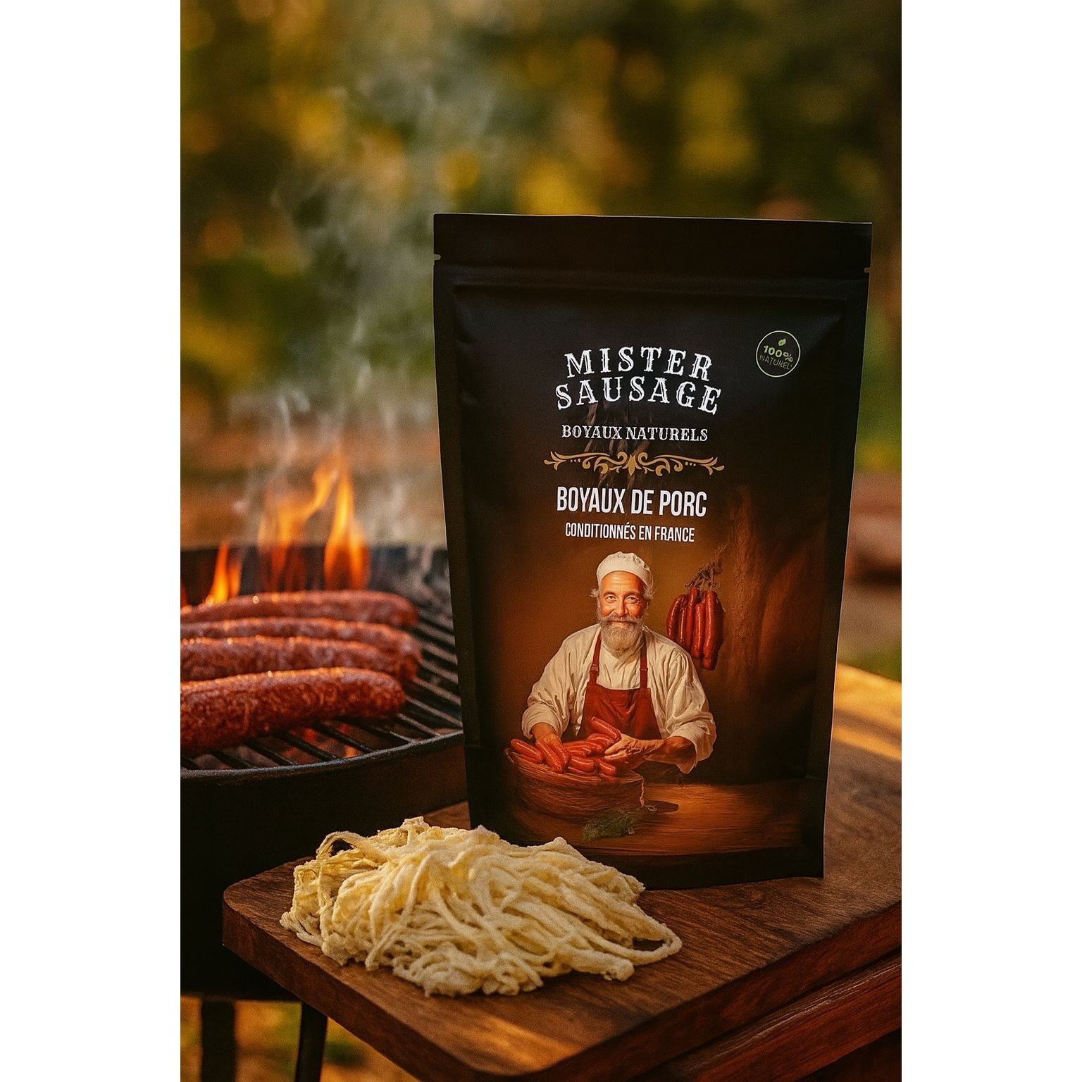 TEMU Natuurlijke Varkensdarmen 20 Meter Kaliber 30/34 – Vacuüm Verpakt – Voor 12 kg Charcuterie – Kookbestendig – Geschikt voor Roken en Barbecue