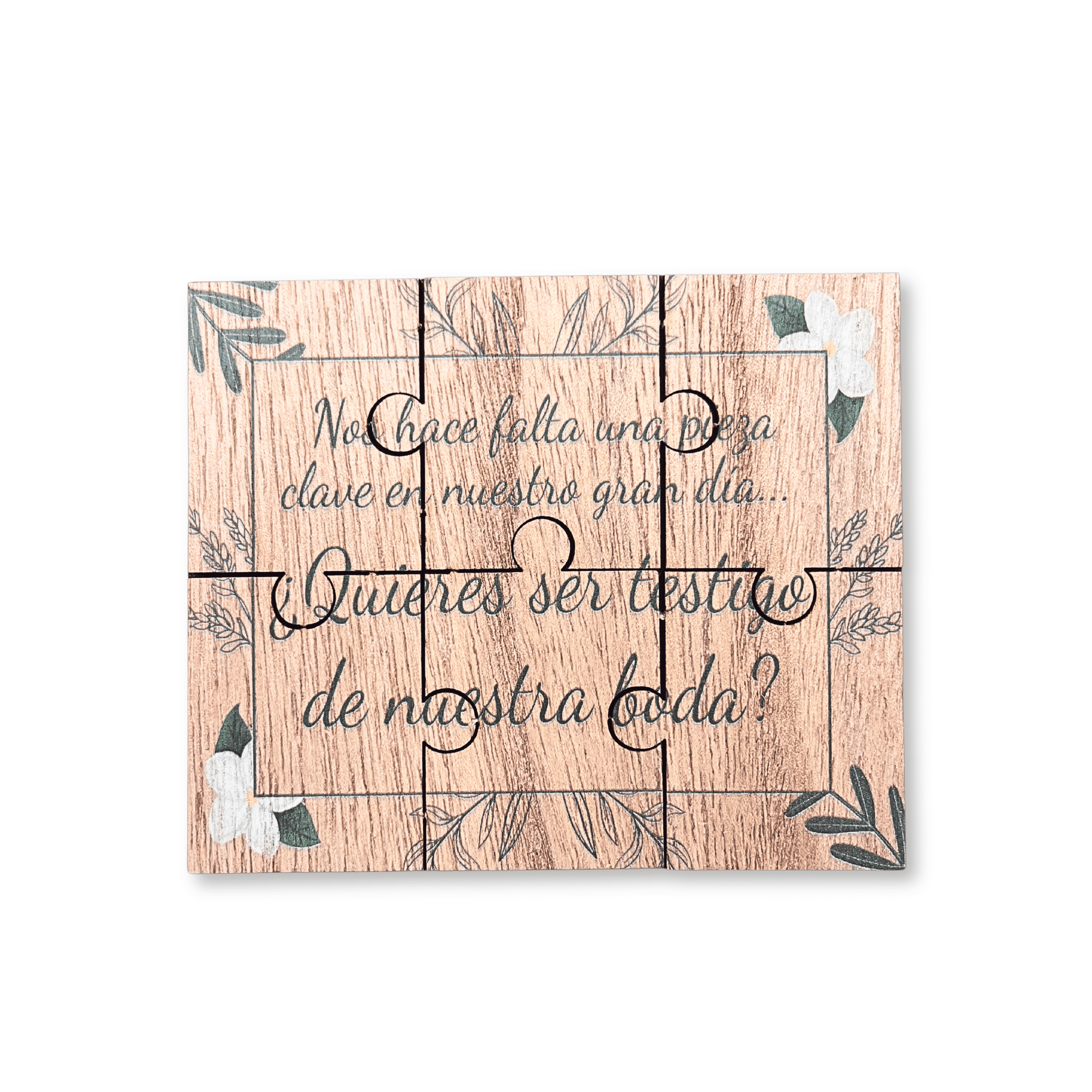 TEMU Puzzle de madera con mensaje para de boda, regalo original con bolsa de presentación