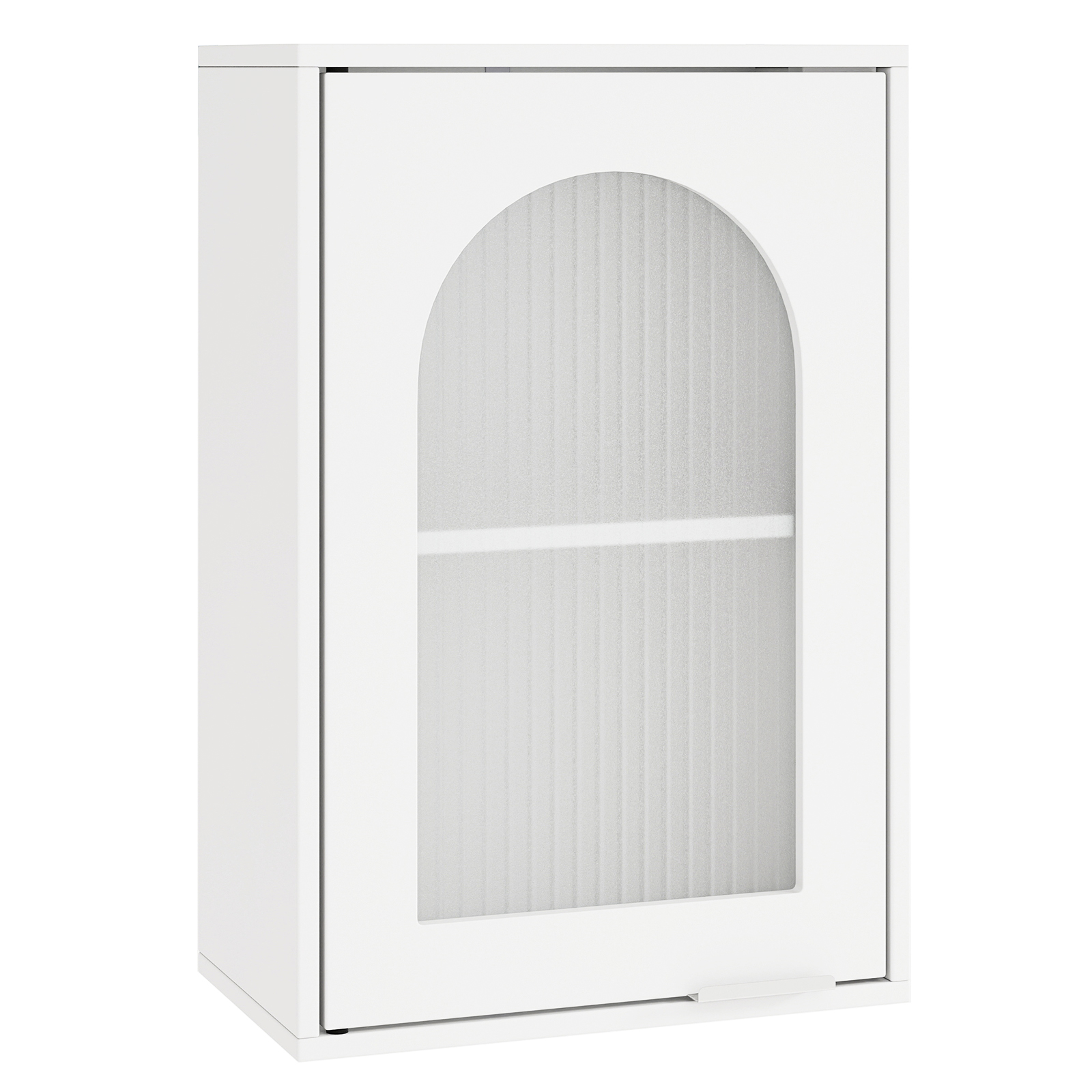 Image of Bathroom Wall Cabinet, Medicine Cabinet With Tempered Glass Door & Adjustable Shelf, Over The Toilet Storage Cabinet For Laundry Room Living Room Kitchen, White