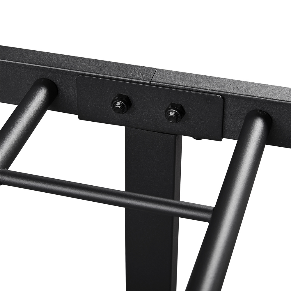 Costoffs Bed Frame, Simple Metal Bed Frame, Metal-Framed Bed Base with Storage, Bed Foundation for Small Space, Easy Assembly Bed Foundation with Cross-design Headboard and Footboard for Bedrooms, Single/Double/king, Black/White/Pink