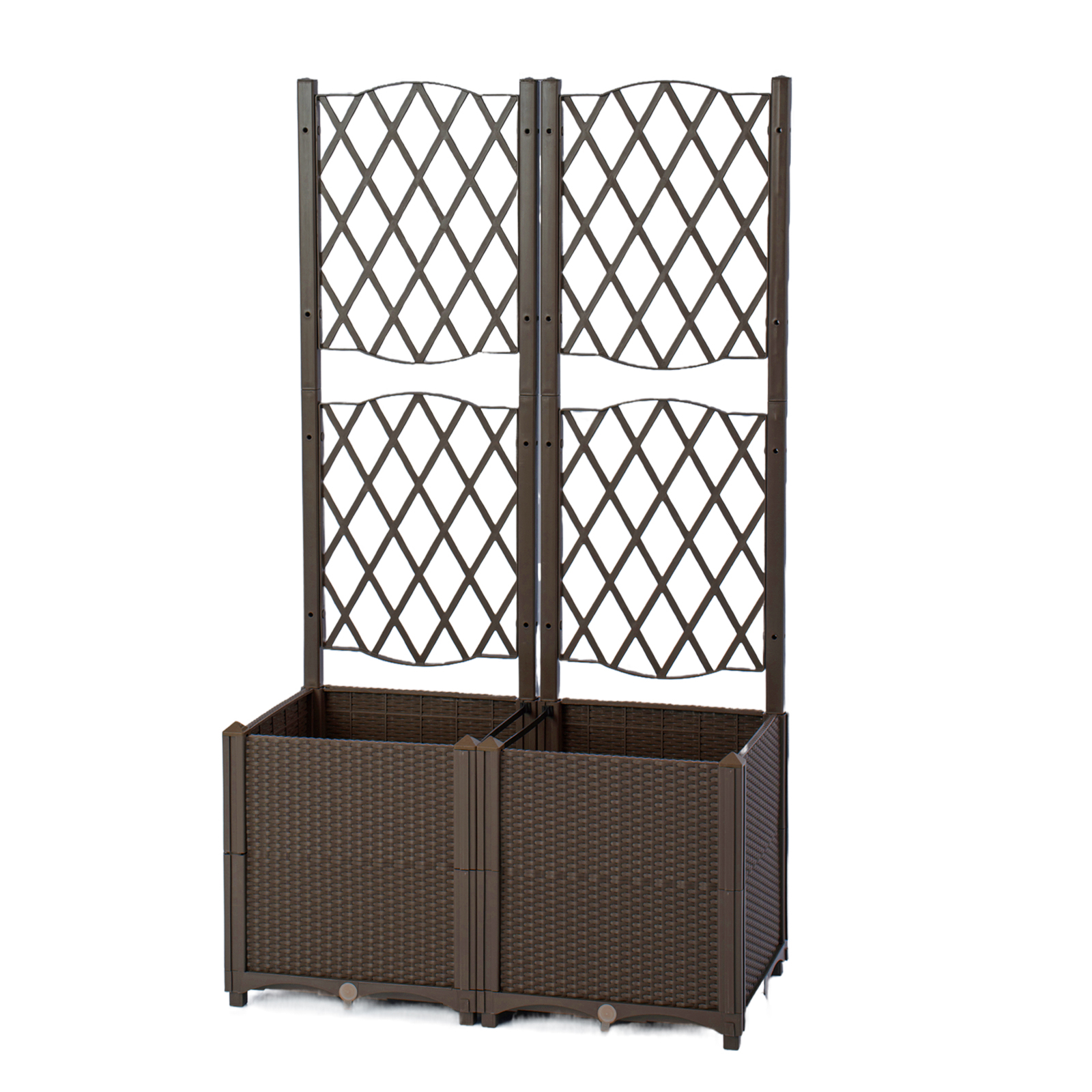 Raised Garden Bed With Trellis, Indoor Outdoor Plastic Growing Bed For Backyard Balcony