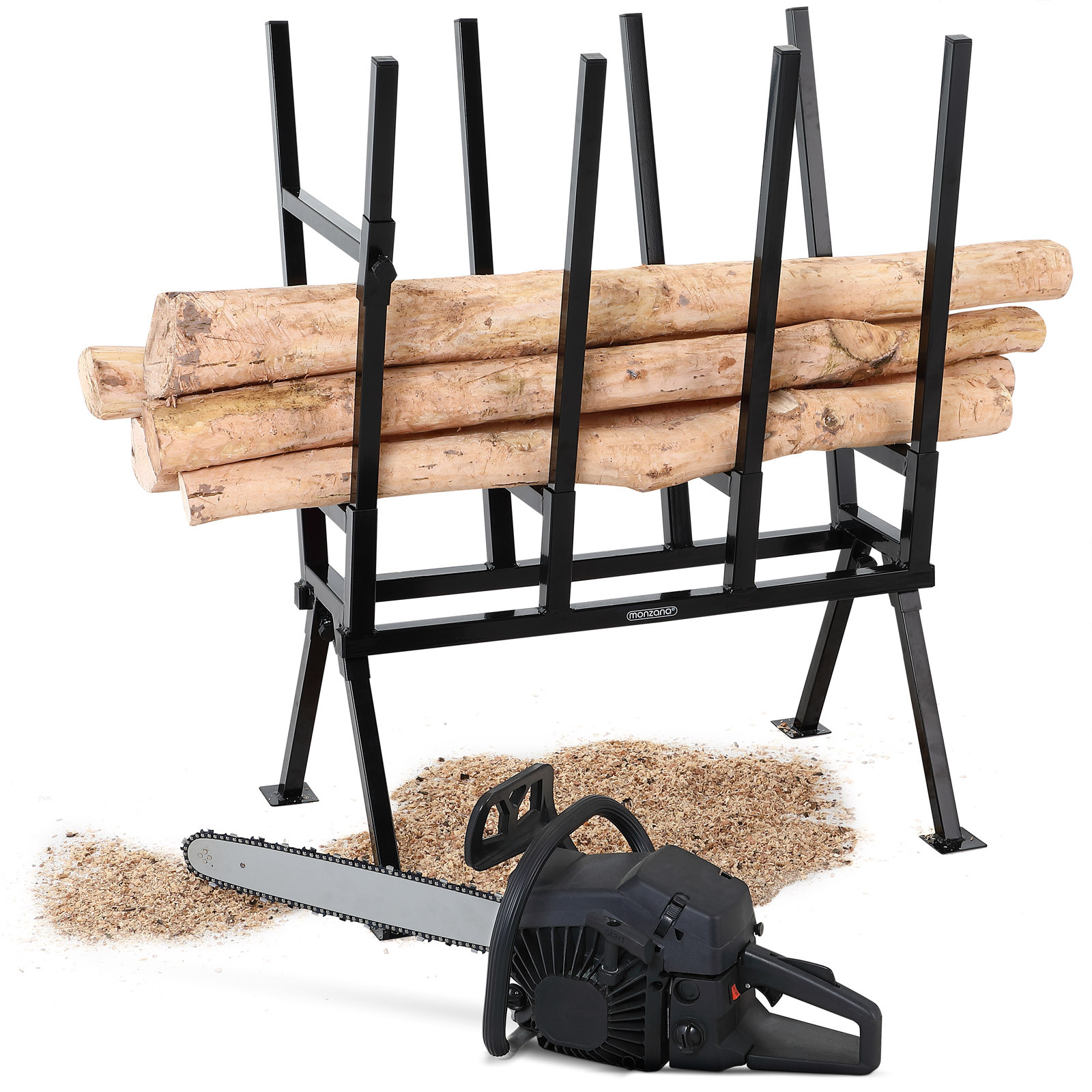 TEMU GARDEBRUK® Caballete de Sierra 77x50x105 cm, Capacidad de Carga 400 kg, con Soporte de Bloqueo, Altura Ajustable, Caballete de Acero para