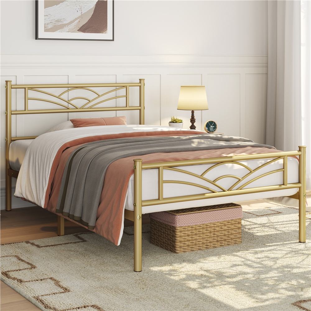   metal framed bed metal framed   with storage metal platform bed frame with headboard and metal bed slats easy assembly bed single double size metal bed frame bed foundation