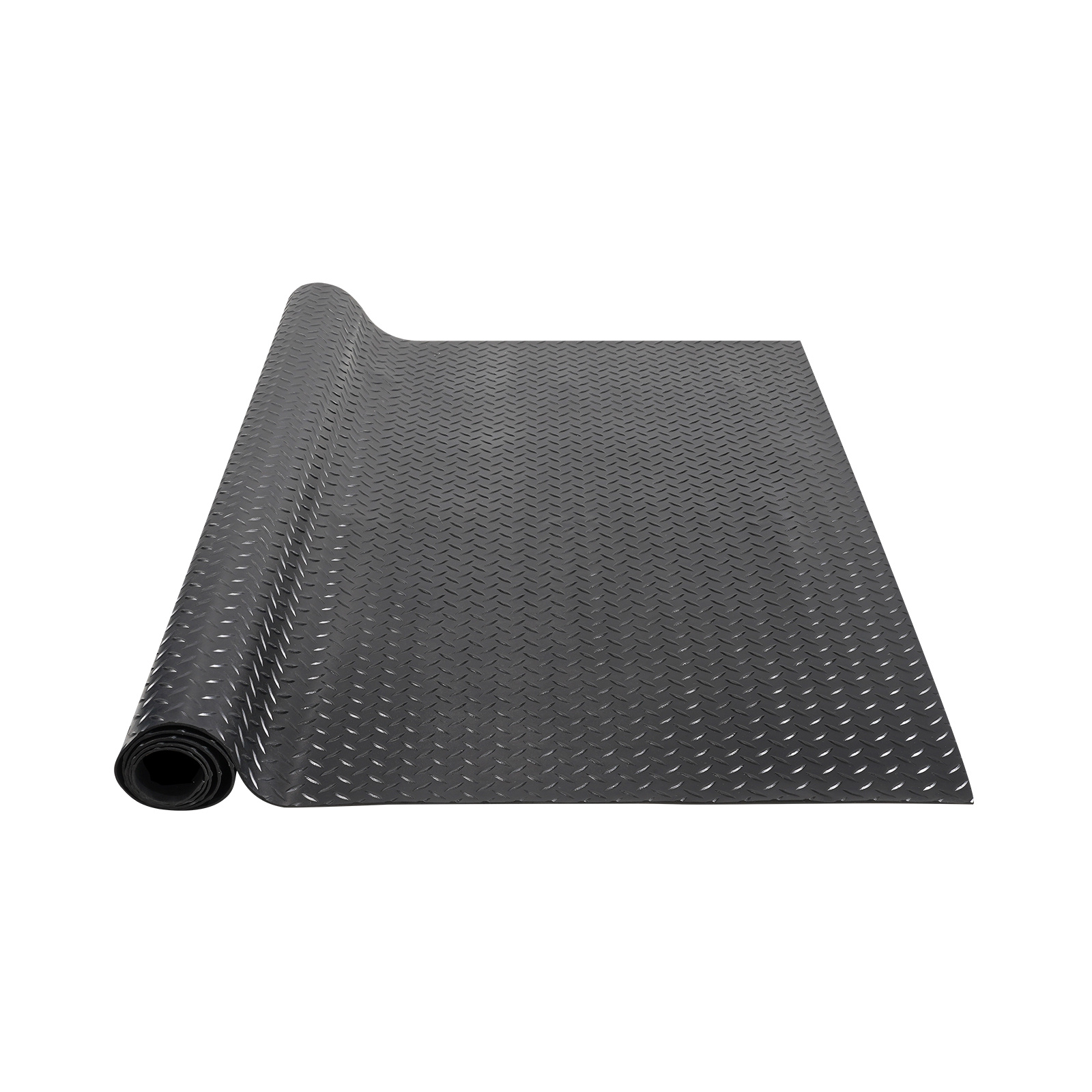 Image of Vevor Diamond-plate Rubber Flooring Roll, 3 Mm X 4 Ft X 15 Ft Garage Floor Mat, Sbr Rubber Garage Flooring Roll, Easy To Clean, Diamond Plate Rubber Mat For Under Cars, Garage Gym, Black