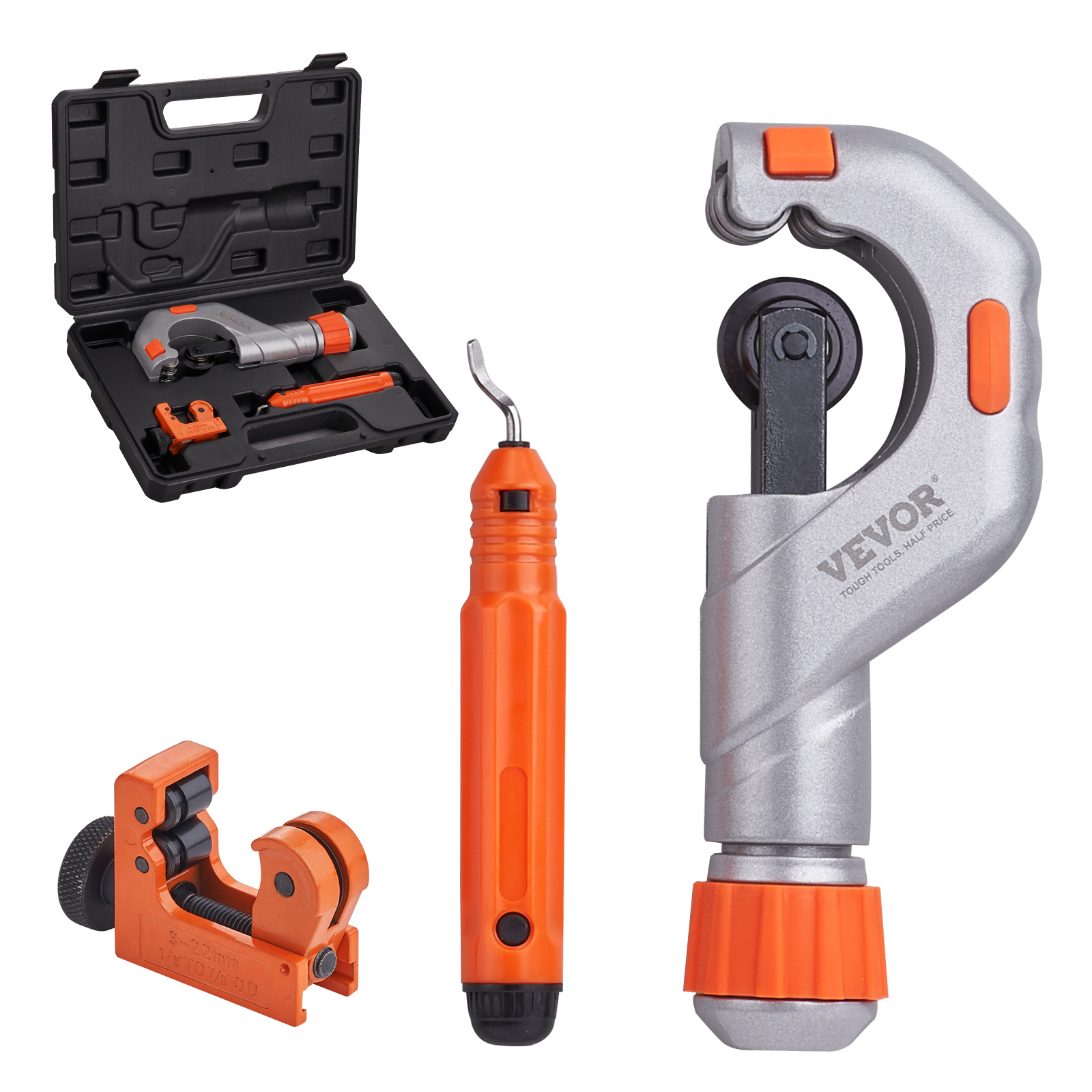 Vevor 3pcs Tubing Cutter Set Copper Pipe Cutter Mini Tube Cutter Deburring Tool