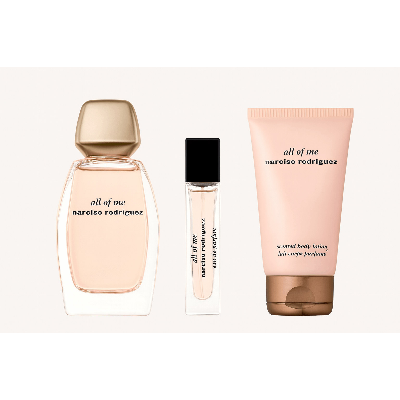 Image of Narciso All Of Me 90 Ml Edp Eau De Parfum Spray + 10 Ml Edp Handbag Spray + 50 Ml Body Lotion In The Gift Set