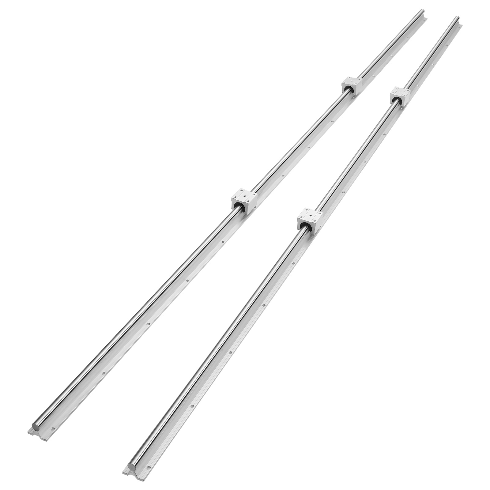 Vevor Linear Guide Rail Set, Sbr16 2000mm, 2 Pcs 78.7 In/2000 Mm Sbr16 Guide Rails And 4 Pcs Sbr16uu Slide Blocks, Linear Rails And Bearings Kit For Automated Machines Cnc Router Machines