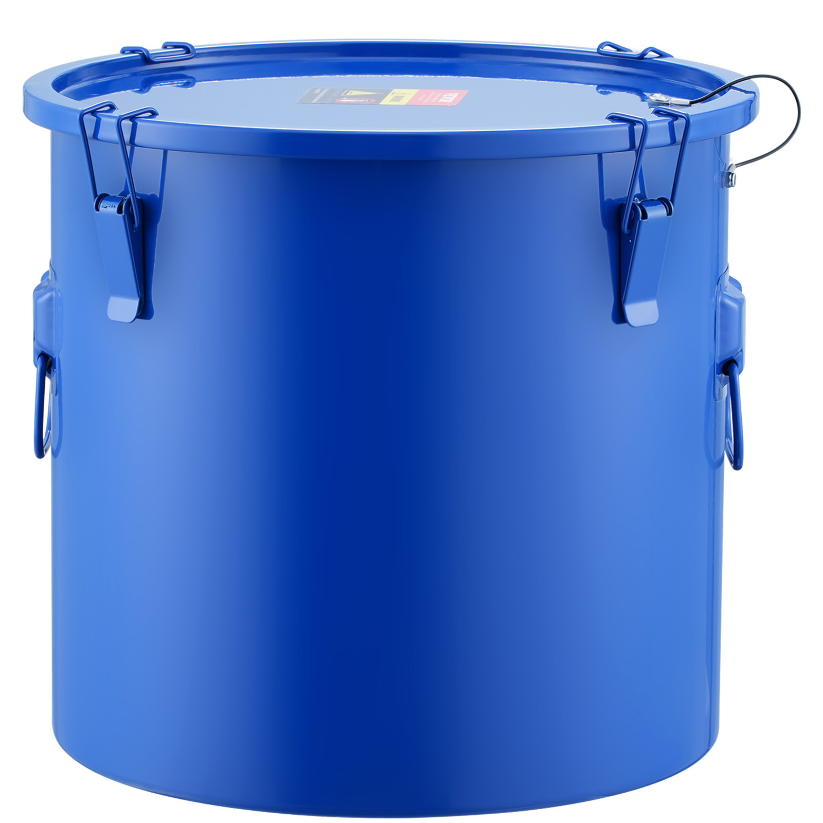 Vevor Fryer Grease Bucket, 10 Gal Oil Disposal Caddy Carbon Steel Fryer Oil Bucket With Rust-proof Coating, Oil Transport Container With Lid, Lock Clips, Filter Bag For Hot Cooking Oil Filtering, Blue
