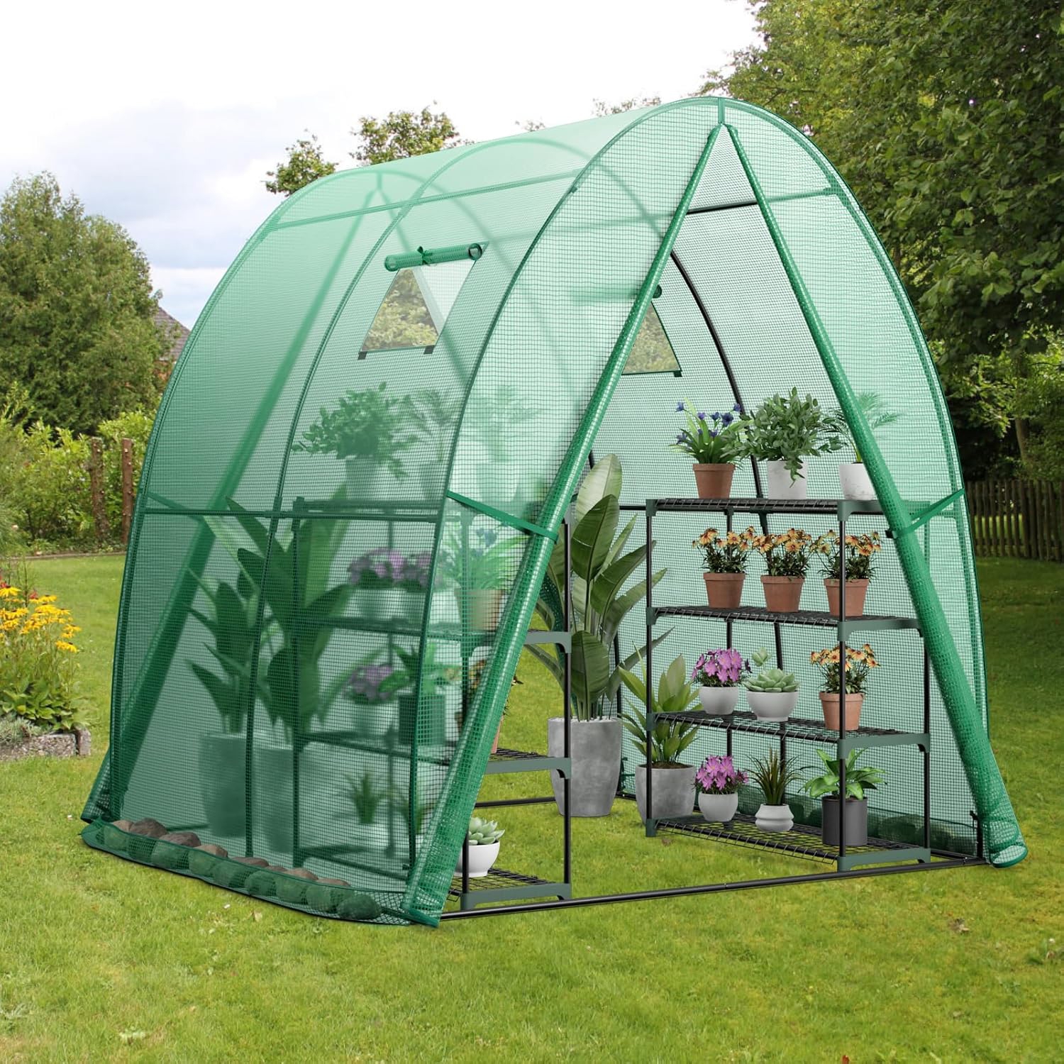 Portable Greenhouse, Side Pouches, Winter For Garden Yard