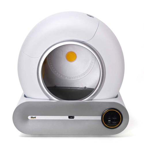 smart cat litter v1 automatic cat litter box self cleaning system sterilization deep clean ambient sensors smartphone app control infrared touch display silent 9l white