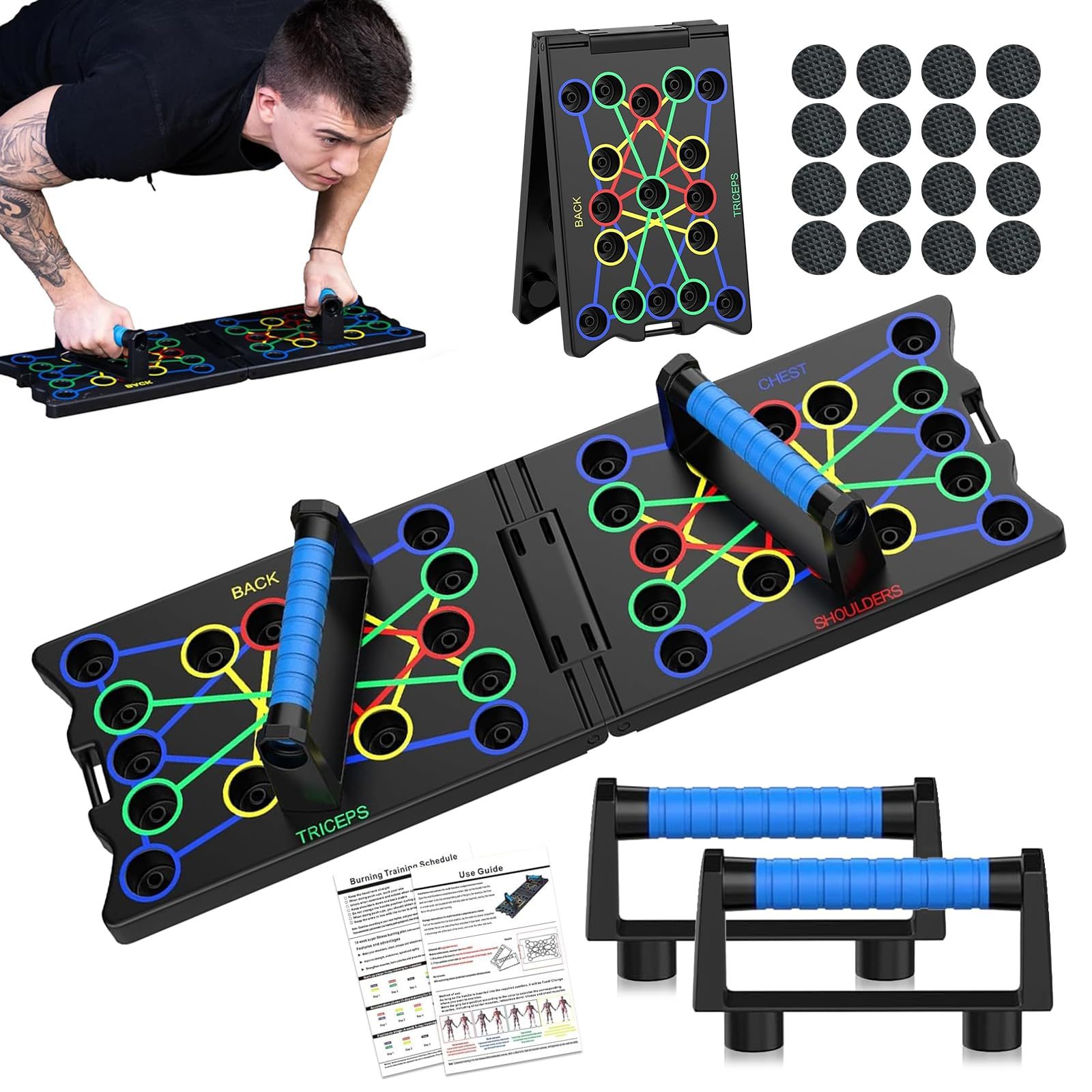 TEMU Push-up Handles Push-up Stand Bars, 2-piece Set Push-up Bars, Non-slip Push-up Handles With Stainless , Push-up Grips For Muscle Training And