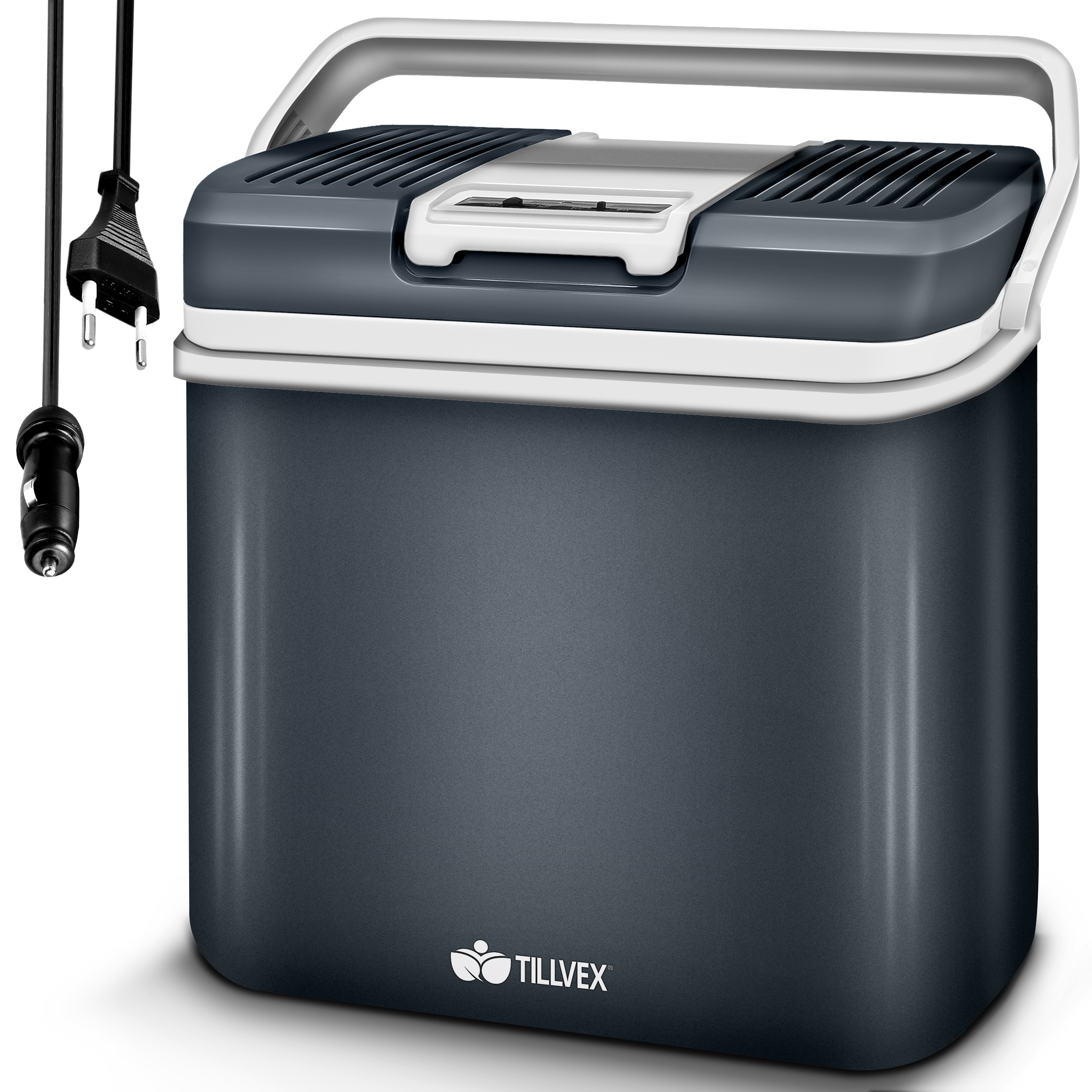 Tillvex® Caja Enfriadora Eléctrica 24L | Mini Nevera 230V & 12V para Coche, Auto, Campi...