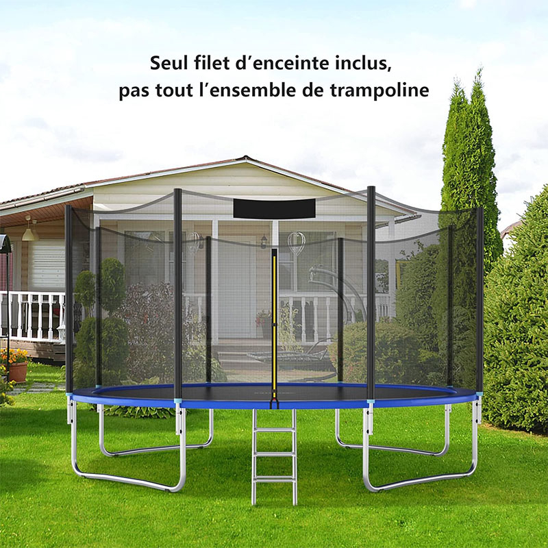 427 Cm Trampoline Safety Net, Replacement Protective Net For Round Structure And 8 Straight Poles, High Quality Plastic Trampoline Protective Net