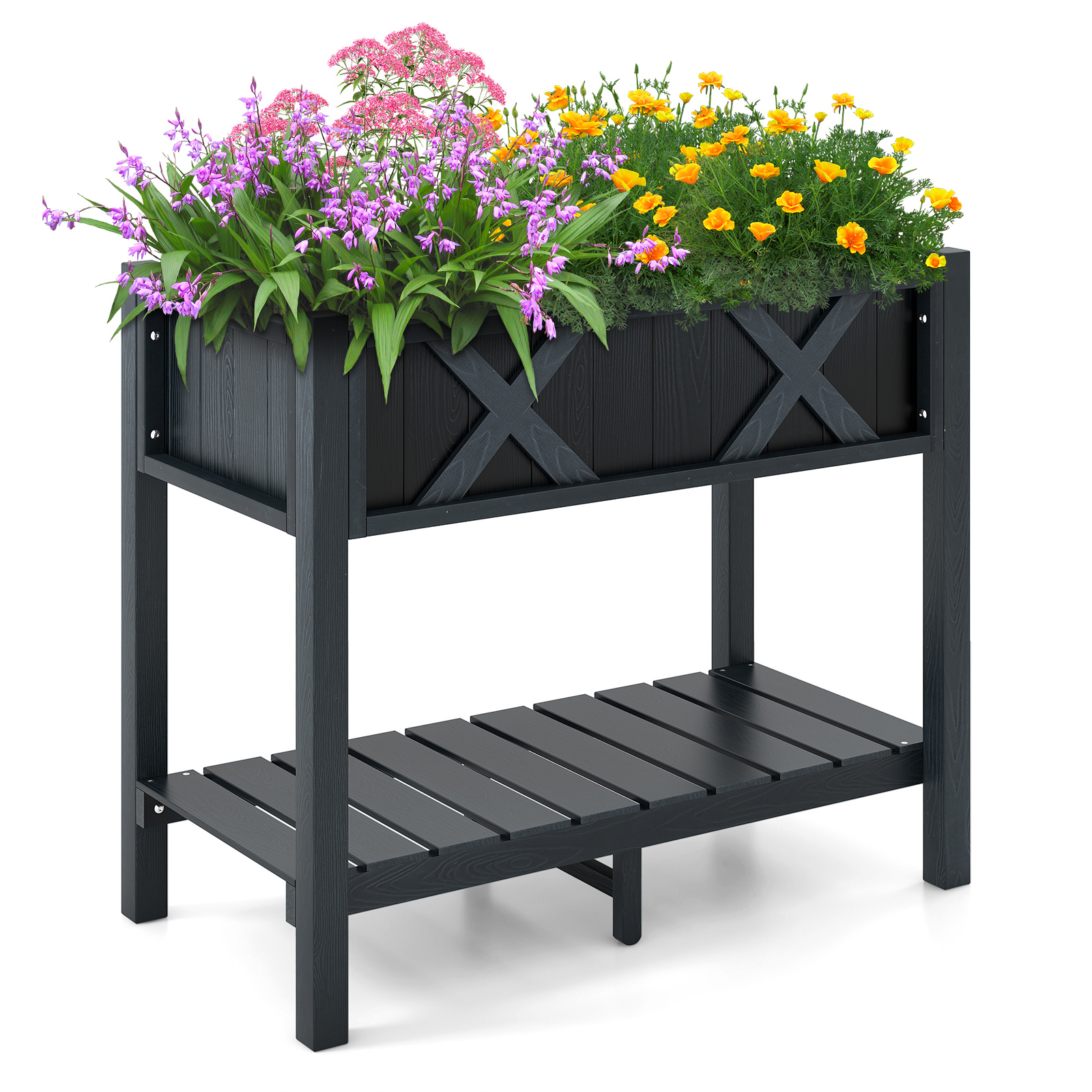 Image of Raised Garden Bed,outdoor Planting Stand For Backyard Patio Balcony, Black