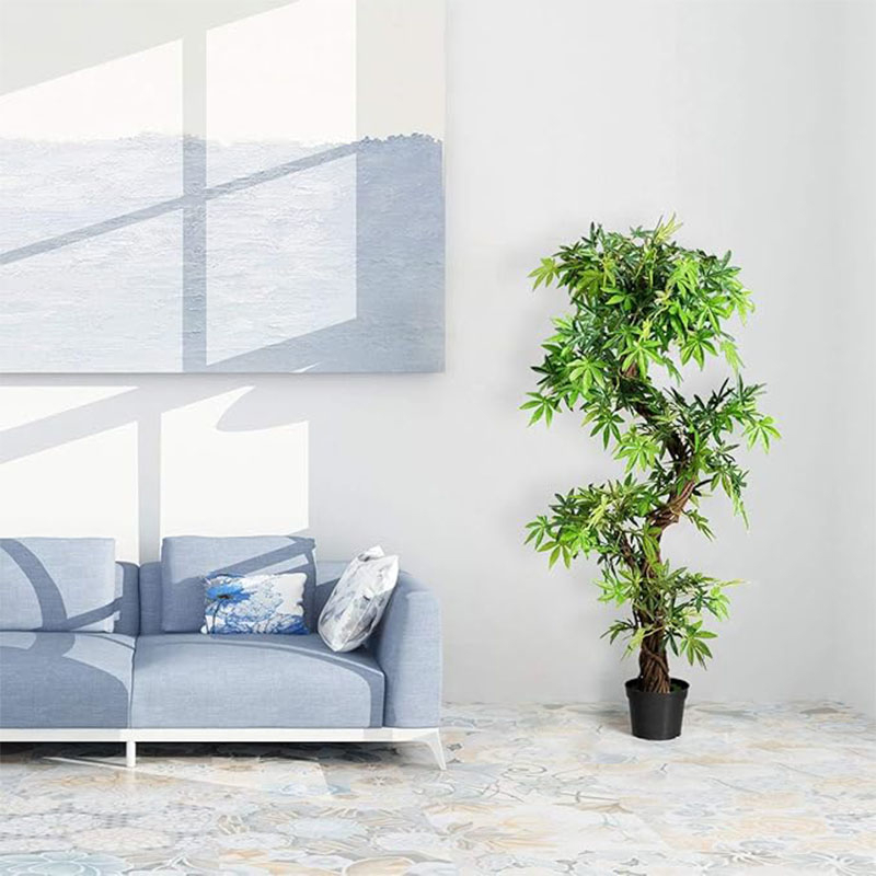 5 Feet High Artificial Bonsai, Artificial Pvc Plant Leaves And Cement-filled Plastic Pot