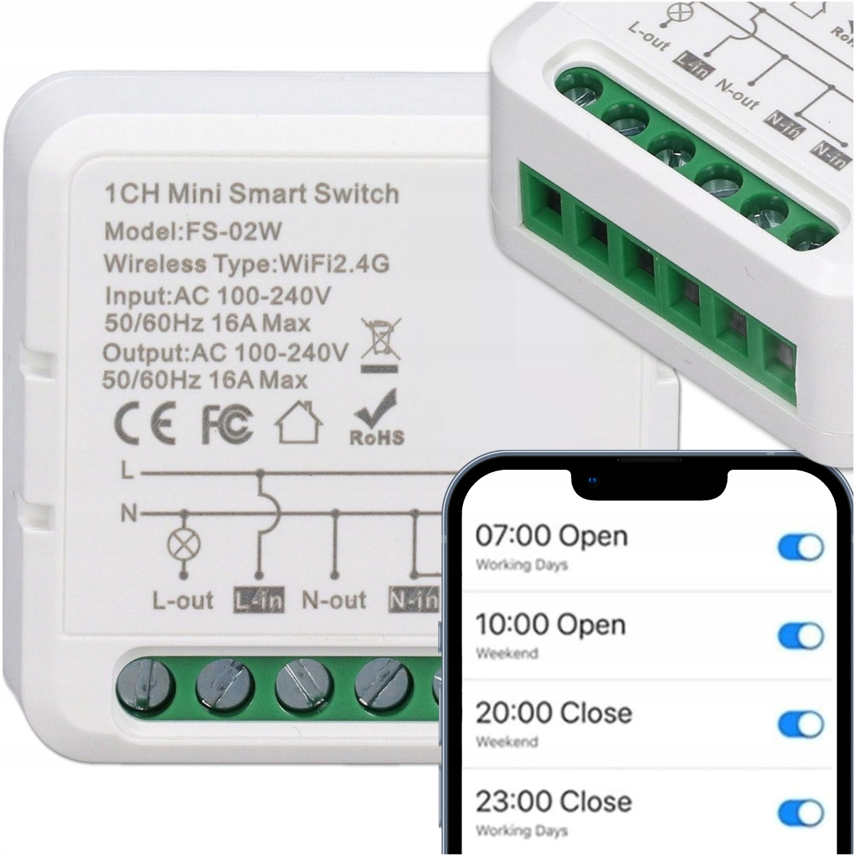TEMU Mini Led Lighting Module Controller, Wall-mounted, Compact Size, Wifi, 230v, Smart Lighting Switch, App Control Via Smart Life, Remote Control,