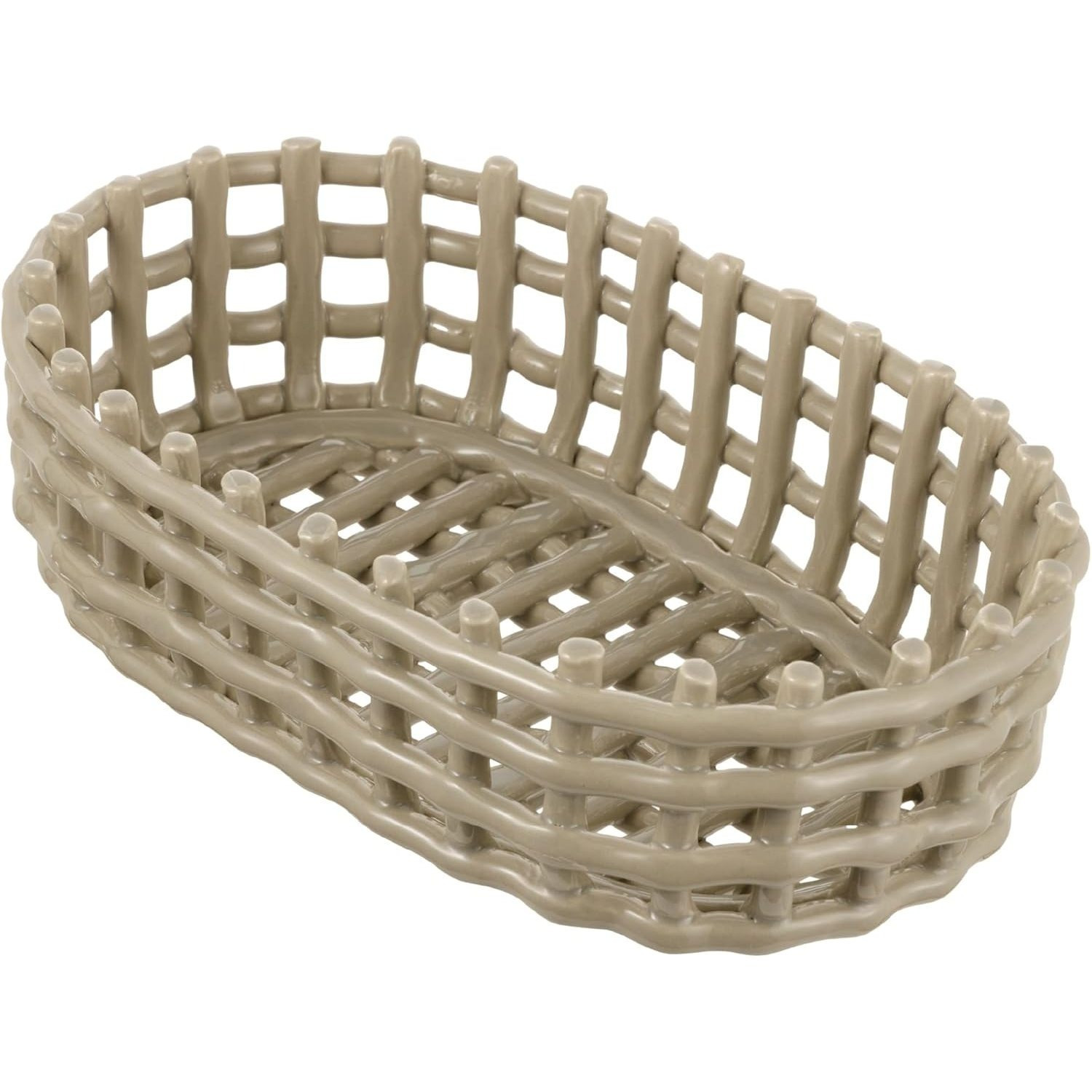 Image of Baroni Home Basket - Fruit Bowl, Centerpiece, Empty Pockets; Rectangular/oval/round Shape, Multi-use, Colors, Ideal Gift For An Elegant And Practical Home.