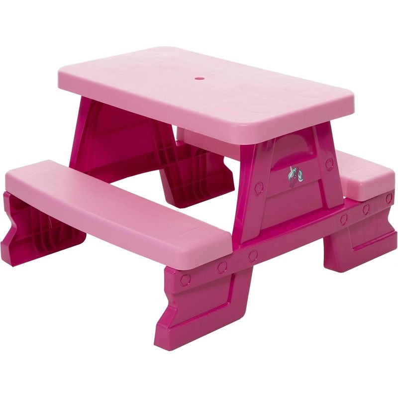 TEMU Gruppo di sedute per bambini da esterno - Tavolo da picnic con panche, resistente alle intemperie, colori
