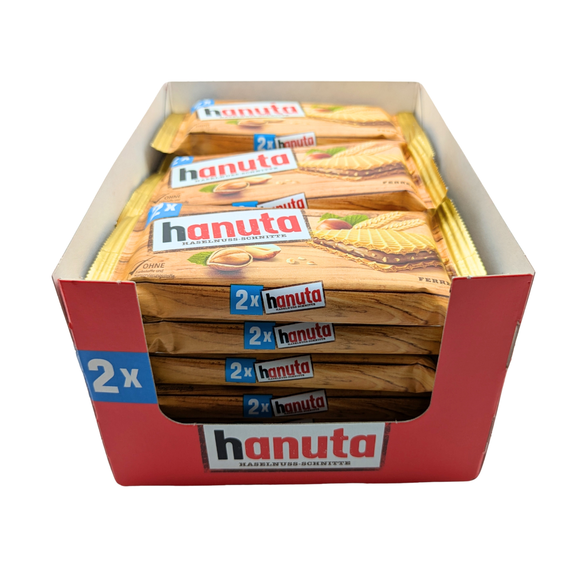 Ferrero Hanuta Hazelnut Slices With Crispy Wafer Chocolate Bar Carton 18 X 44g For Office Party