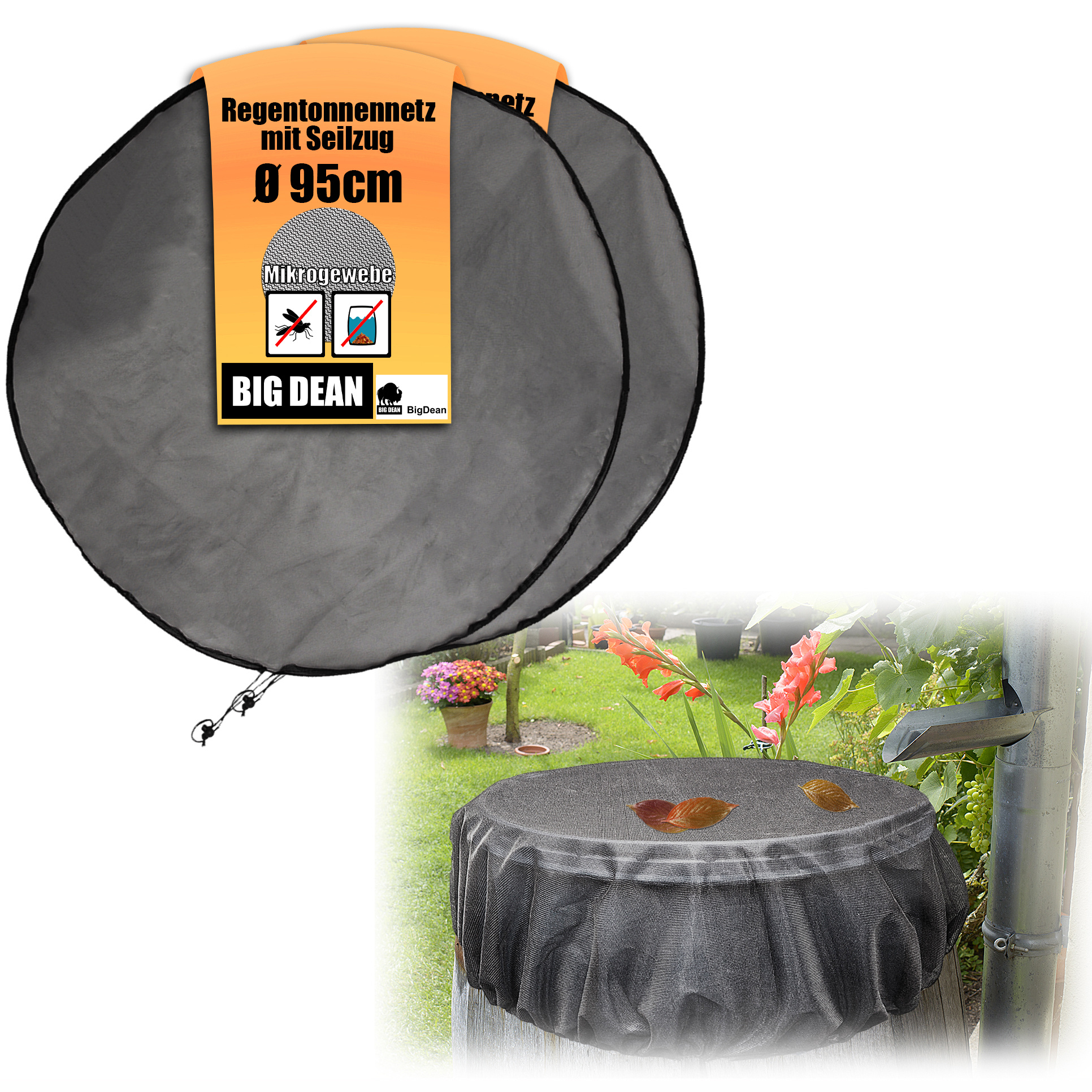 TEMU 2x Round 95 Cm Rain Barrel Net