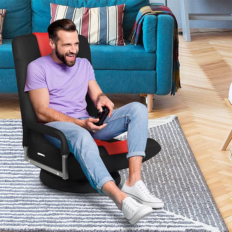 Floor Chair With Adjustable Backrest, Foldable Floor Chair, Swivel Sofa, Padded Floor Seat Cushion