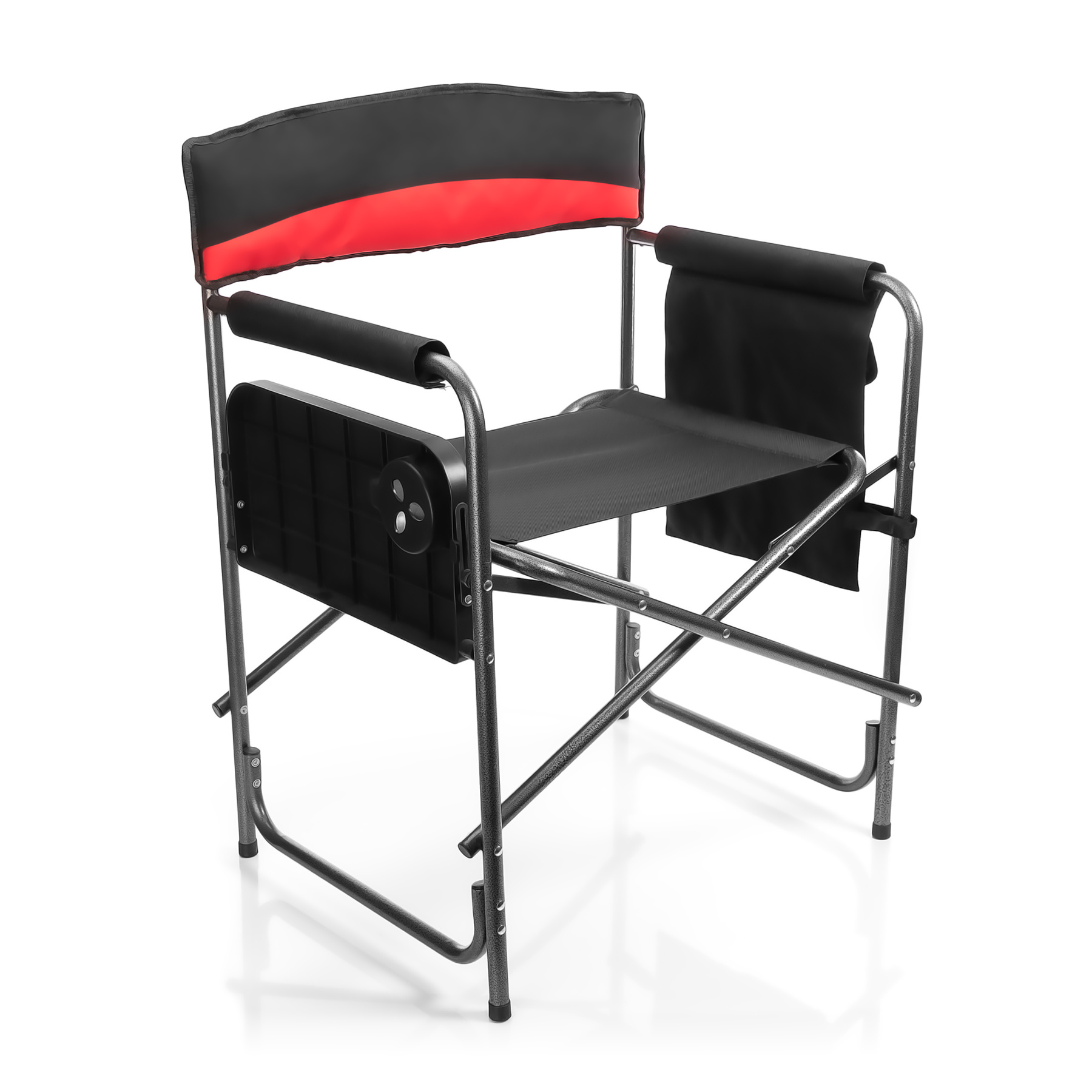 Image of Bigdean Camping Chair 150kg With Table – Folding Chair With Cup Holder + Side Pocket – High-quality Folding Fishing Chair In Black/red, 's Chair