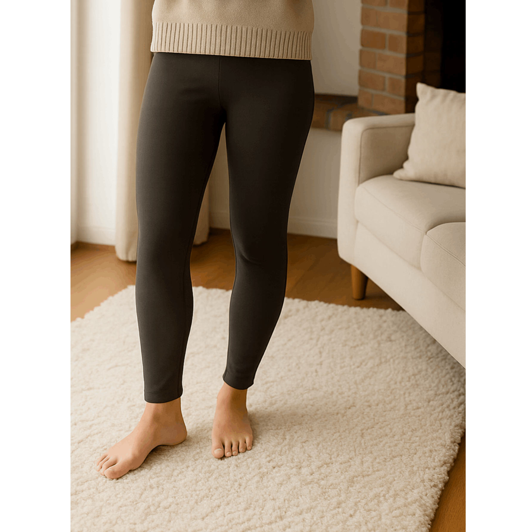 Women's Footless Tights, Opaque, Warm And Comfortable, Brown Or Grey, 1pc